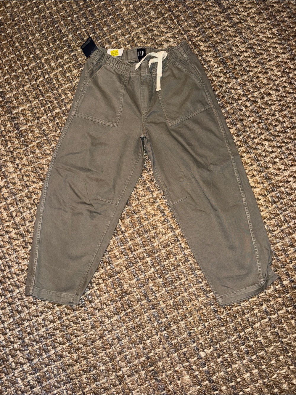 GAP Pull On Barrel Pant Drawstring Pants with elastic Waist